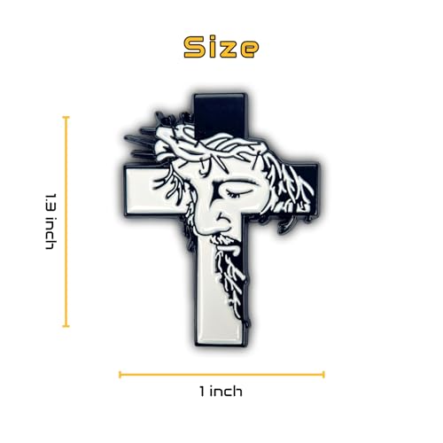 Enamel Pins, Jesus Christ & Cross Pins for Backpacks, Christian Religious God Faith Lapel Pin, Catholic Bedge Brooch for Lanyard, Bag, Hat, Clothes, Jacket, Vest. - style: Christ & Cross