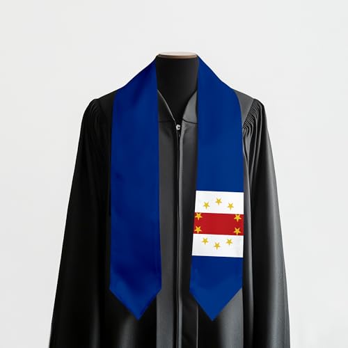 Graduation Satin Sash Scarf 72" Stole - color: Cape Verde Flag
