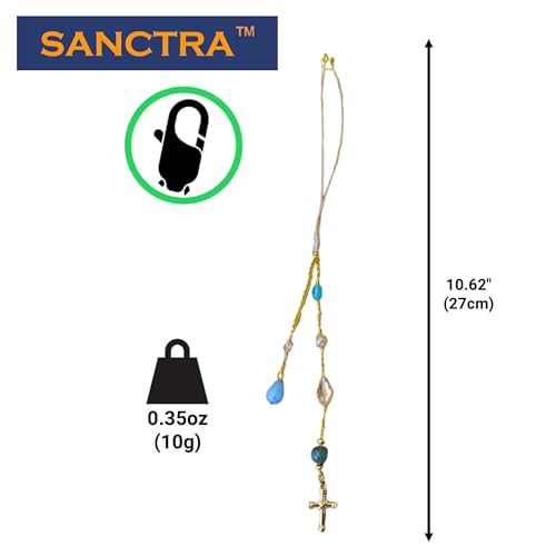 Christian Rearview Mirror Car Charm, Sun Catcher for Faith and Protection - color: Gold-Pastel