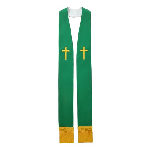 BLESSUME Church Clergy Pastor Reversible Stole - color: Green and White