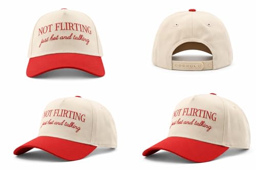 Two-Toned Embroidered Lettering Dad Hat Original Classic Vintage Low Profile Baseball Cap Adjustable Plain Snapback - color: Cream/Red