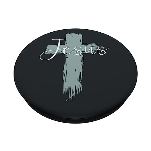 Jesus On Cross Paint Cool Religion God Faith Christian Gift PopSockets Adhesive PopGrip - style: Adhesive PopGrip