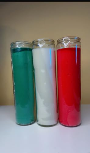 Prayer Candle Green White Red Candle (3 Pack) Great for santuary