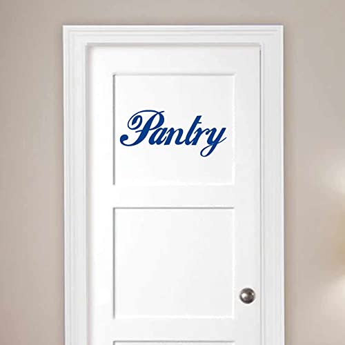 Scripty Pantry Text 11 inch Blue Indoor Wall Vinyl Decal - color: Blue, size: 11 Inches