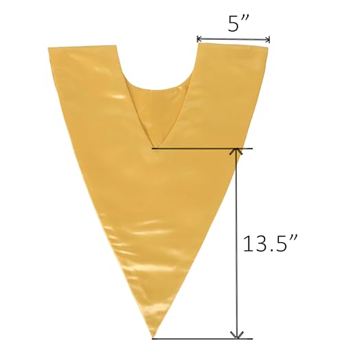 GradPlaza Unisex V Shape Church Choir Stole with Gold or White Embroidery Cross for Adults Church - color: Gold, style: White Cross