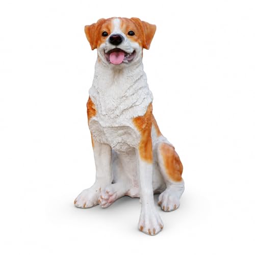 Realistic Large Dog Garden Statue - color: Golden / Light Brown