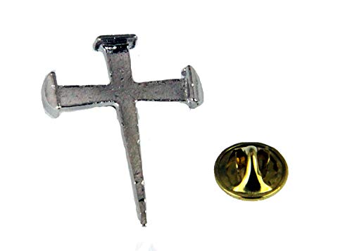 6030126 The Old Rugged Nail Cross Lapel Pin Jesus Christian Nails Brooch Tie Tack