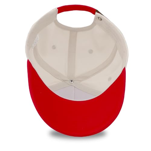Embroidered Christian Two-Tone Baseball Cap for Men & Women, Adjustable Dad Hat Christmas Easter Gift - color: Blessed, Red/Beige