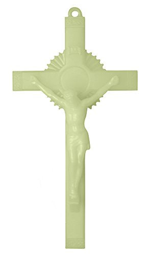Luminous Catholic Wall Crucifix - Glows in The Dark! (6" x 3") - size: 6"L x 3"W