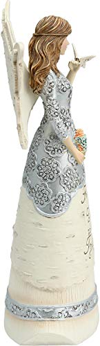 Elements Friend Angel Figurine by Pavilion, 8-Inch, Holding Butterfly, Inscription Friends are Gifts to Always Treasure,White