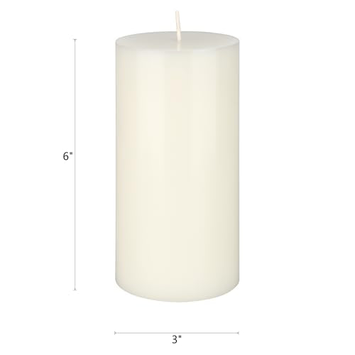 Mega Candles 1 pc Unscented Solid Off White Pillar Candles, Hand Poured Premium Wax Candle 3 Inch x 6 Inch, Home Décor, Spas, Weddings, Occasions, Party, Centerpieces, Holidays, Vigils, Prayers - color: Off-White, size: 1 Piece