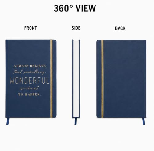 WORLD TRAVELER Large Lined Journal Notebook 256 Ruled White & Ivory Pages - color: Always Believe