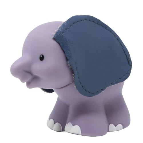 Fisher-Price Replacement Part for Collectible Little People Noah's Ark or Zoo Playset K0475 - Replacement Elephant Figure with Leather Like Touch and Feel Ears and Green Turtle on It's Back