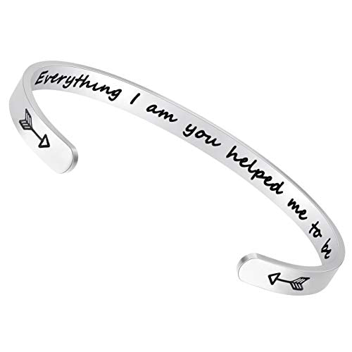 Fesciory Inspirational Bracelets for Women, Stainless Steel Cuff Bangle - color: Silver-30