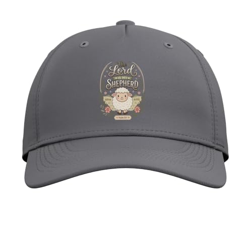 Christian Bible Verse The Lord is My Shepherd Psalm 23 Adjustable Baseball Hat - color: Slate Grey
