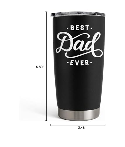SANDJEST Dad Stainless Steel Curved Tumbler 20oz Coffee Travel Mug for Dad from Daughters or Sons - color: Dad 1