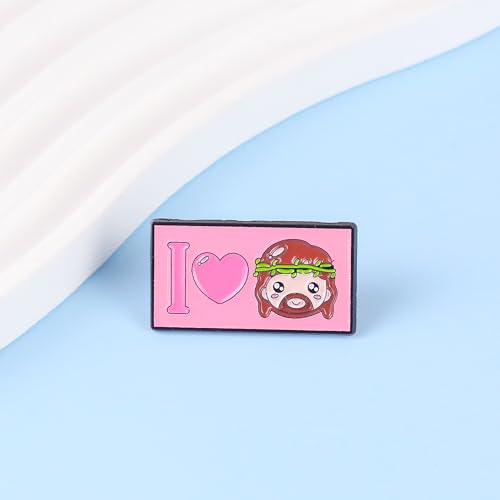 I Love Jesus Enamel Pin, Christian Faith Brooch Pin, Religious Gift For Jesus Lover Christian Friend Prayer Church Group, Bible Verse Brooches, Baptism Lapel Badge, Sunday School Accessories