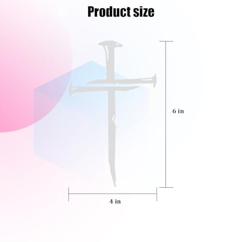 Cross of Nails Car Sticker, Christian Sign Cross Waterproof Vehicle Bumper Decal, Jesus Religious Removable Automotive Body Window Sticker Decoration Accessories, Universal Fit (White) - color: White