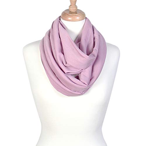 Super Soft Cotton Blend Lightweight Solid Color Multi Loop Infinity Scarves - color: Lavender