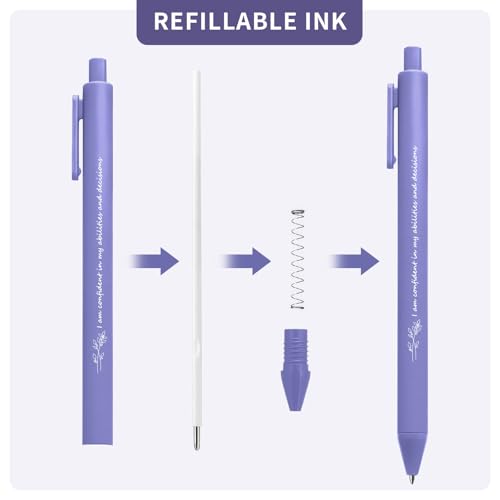 24 Pcs Inspirational Bible Pen Bulk - Engraved with Flowers & Motivational Quote Pens, Smooth Writing, Christmas Stocking Stuffers Gift for Christian Nurse Teacher- Dark Color - color: Dark Color