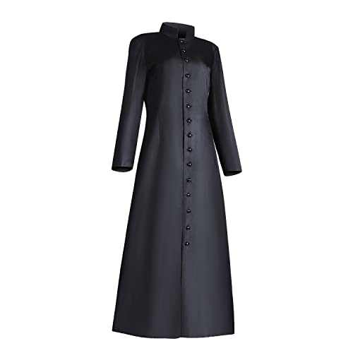 MYAYD Women's Cassock Robe Church Robe Choir Minister Clergy Pulpit Liturgical Black White - color: Black, size: X-Large