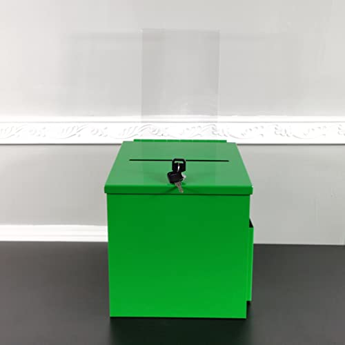 FixtureDisplays® Green Metal Donation Box 8.5X8.1X18