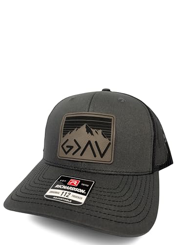 God is Greater Than The Highs and Lows Trucker Hat Women's Hat All Black Sun Hat Men Gifts for Girlfriends Cool Cap - color: Charcoal-grey