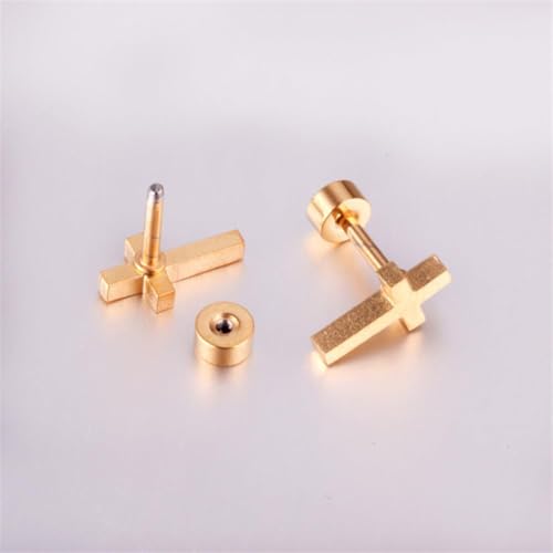 2 pair Cross Screw Flat Back Small Stud Earrings for Women Men Minimalist Surgical Steel Silver Plated Cartilage Tragus Piercing Sleeper Little Studs Hypoallergenic Birthday Gift