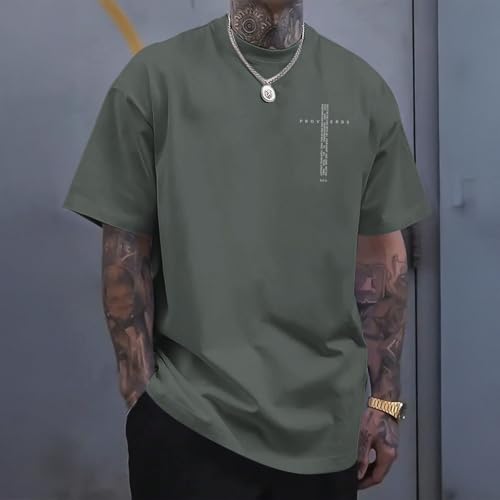 Christian Shirts for Men Vintage Religious Cross Bible Verse T-Shirt Jesus Faith Tshirt Inspirational Graphic Tees - color: Deep Gray, size: Medium