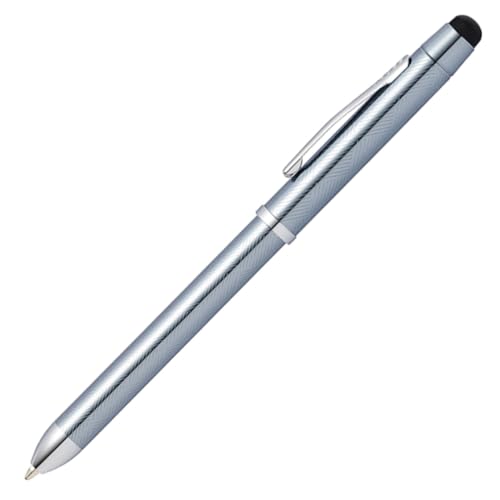 Cross Tech3+ Engraved Refillable Multi-Function Ballpoint Pen with Stylus, Medium Ballpen And Pencil, Includes Premium Gift Box - Frosty Steel - color: Frosty Steel Lacquer