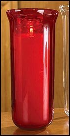 Sanctuary Globe - Ruby Pot Fired Glass 10" H - Christian Brands Church Supply - color: Red