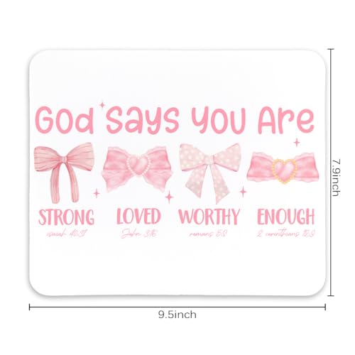 QIYUHOY Christian Bible Accessories Mouse Pad, 9.5x7.9 Inch - color: pinkbow