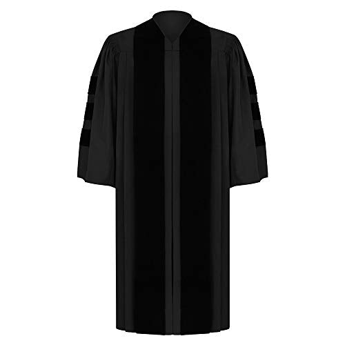 Deluxe Black Clergy Robe - size: 63 (6'6'' - 6'8'')
