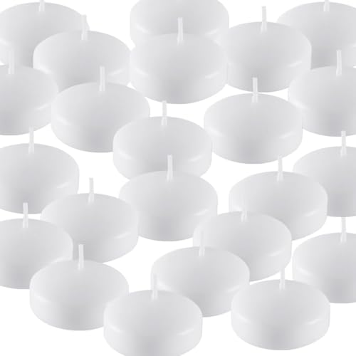 YOROXRG 50 Pack of 2-Inch White Floating Candles - Ideal for Weddings, Home Décor, Spa Baths, and Romantic Settings - color: 2"x50 White