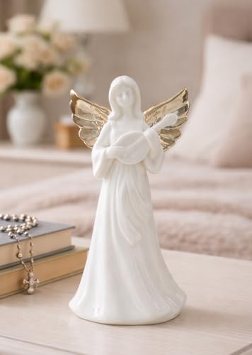ADAVAS.Y&G Angel Night Light, Christian Gift for Women, Porcelain Angel Figurine with Warm LED Glow, Prayer & Comfort Gift for Mom Daughter Friend, Bedside Home Decor 7" H - color: Bronze