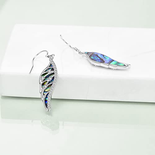 URONE Angel Wings Earring for Women Sterling Silver Fashion Dangle Drop Earring Angel Jewelry for Women - color: B