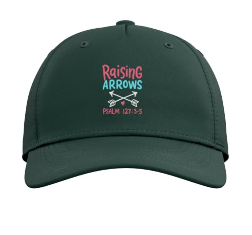 Raising Arrows - Christ Christian Psalm Bible Verses Adjustable Baseball Hat - color: Dark Green