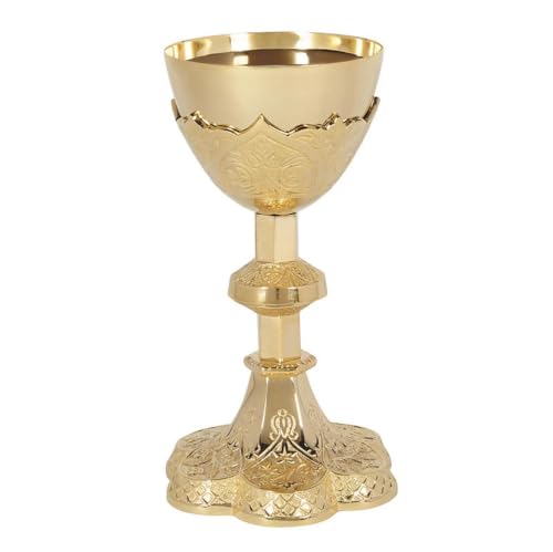 Vine Embossed Chalice and Paten Set - color: Vine Embossed Dual Finish