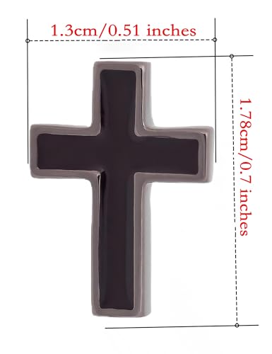 Women's Cross Brooch Lapel Pin Faith Fashion Jewelry - color: Mini Cross Black