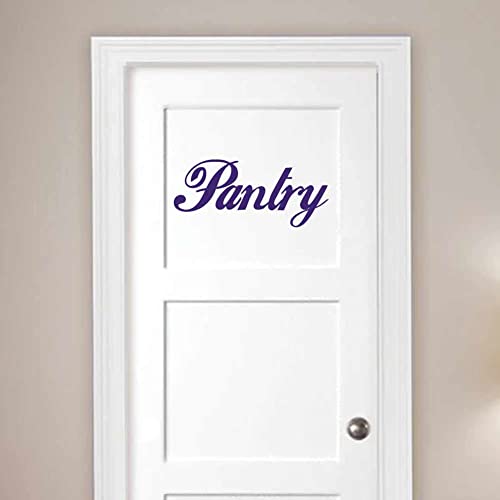 Scripty Pantry Text 11 inch Purple Indoor Wall Vinyl Decal - color: Purple, size: 11 Inches