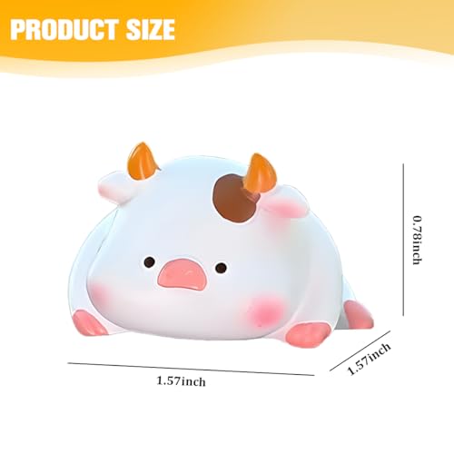 Cute Furry Car Dashboard Decoration, Funny Cow Vehicle Rearview Mirror Center Console Ornament, Kawaii Automotive Interior Dash Charm Decor, Universal for SUV Van Sedan - color: Cow