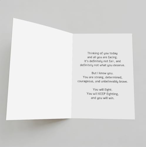 Encouragement Card for Women, Thinking of You Card for Her, Cancer Support Card, Chemo Encouragement Card, Inspirational Support Card, Printed Message Inside, with Red Envelope and Gold Seal Sticker - color: BT-464