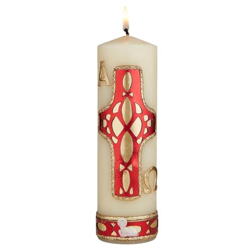 Devotional Candles Hand Decorated Family Prayer Candle by Will & Baumer, 8-Inch, Easter Mosaic - color: Easter Mosaic