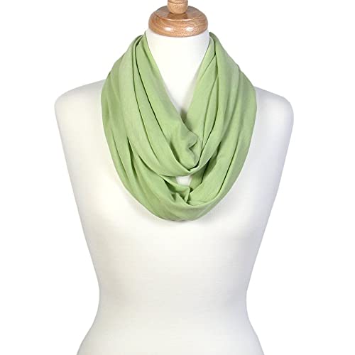 Super Soft Cotton Blend Lightweight Solid Color Multi Loop Infinity Scarves - color: Green