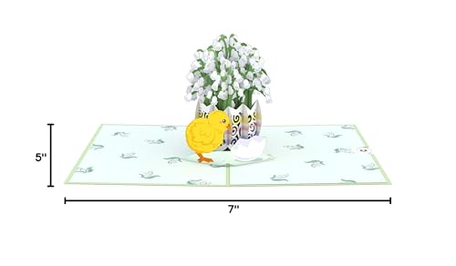 Lovepop Easter Lily of the Valley Pop-Up Card with Notecard & Envelope - color: Easter Lily of the Valley