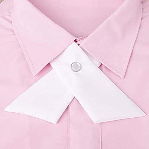 Adjustable Criss Cross Bow Tie School Uniform Pre Tied Bowtie Necktie Women Uniform Tie Cosplay Costume Accessory - color: 01, White