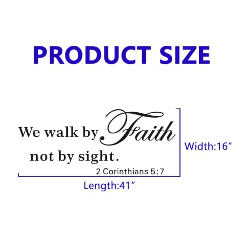 VODOE Scripture Wall Stickers for Church: Apply in Under 30 Min - color: We Walk By Faith Not By Sight, size: X-Large