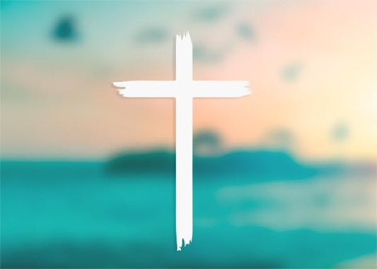 Christian Cross Vinyl Sticker Decal, Large - 11 inch, White - color: White, size: (C) Large: 11"