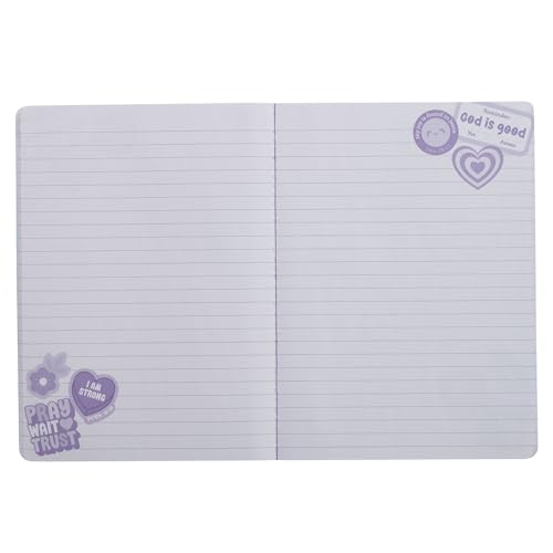 Journal w/Motivational Saying Shine for Jesus, Large Hardcover Notebook, Sticker Design, Purple