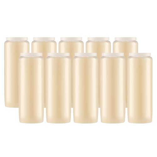 Lerner 9-Day Memorial Candles, 10 Pack, 7” Pillar Prayer Candle in Plastic Jar, Long-Lasting Smokeless Clean Burning Mourning & Shiva Candle for Vigils, Church, Emergencies, Jewish Yahrzeit Candles - style: 10 Pack
